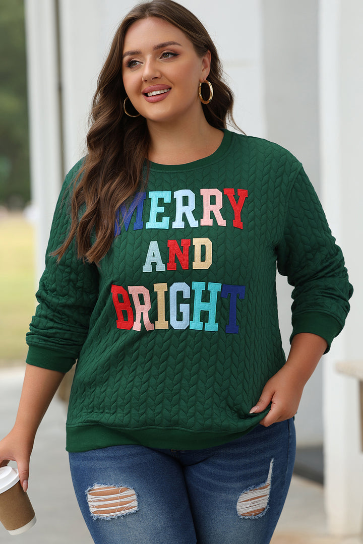 黑綠色 Merry And Bright 麻花針織套頭衫
