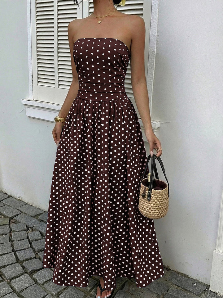 Polka Dot Tube A-Line Dress