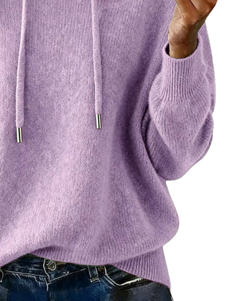 Drawstring Long Sleeve Hooded Sweater