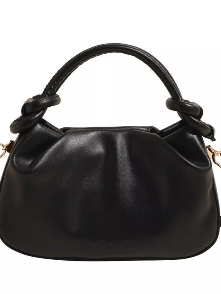 Knot Handle Ruched Crossbody Bag