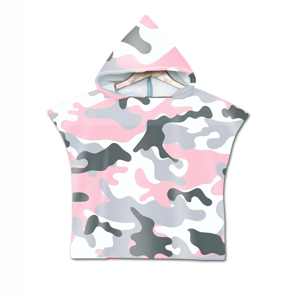Embroidery 2-Day Delivery Embroidery Animal Digital Print Beach Towel Kids Children Hooded Bath Towel Microfiber