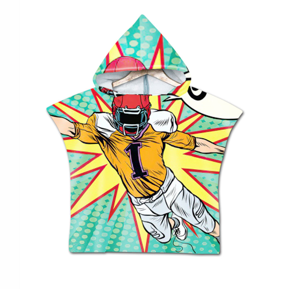 Embroidery 2-Day Delivery Embroidery Animal Digital Print Beach Towel Kids Children Hooded Bath Towel Microfiber