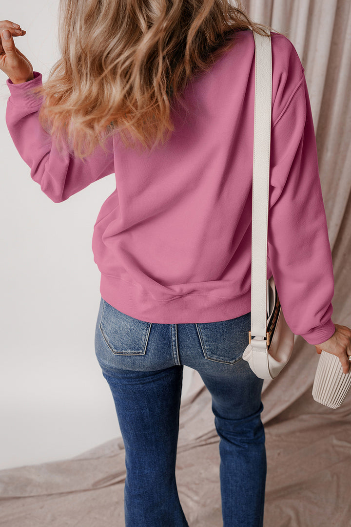 Meadow Mauve 純色羊毛內裡落肩毛圈布衛衣