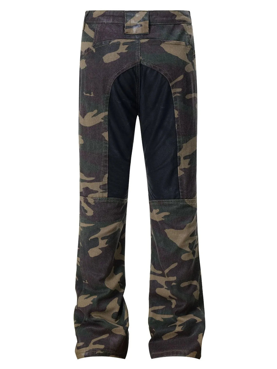 Men's Camouflage Bootcut Jeans with Seam Detail