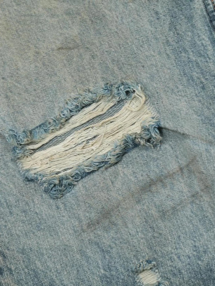 Men's Distressed Wide Leg Jeans