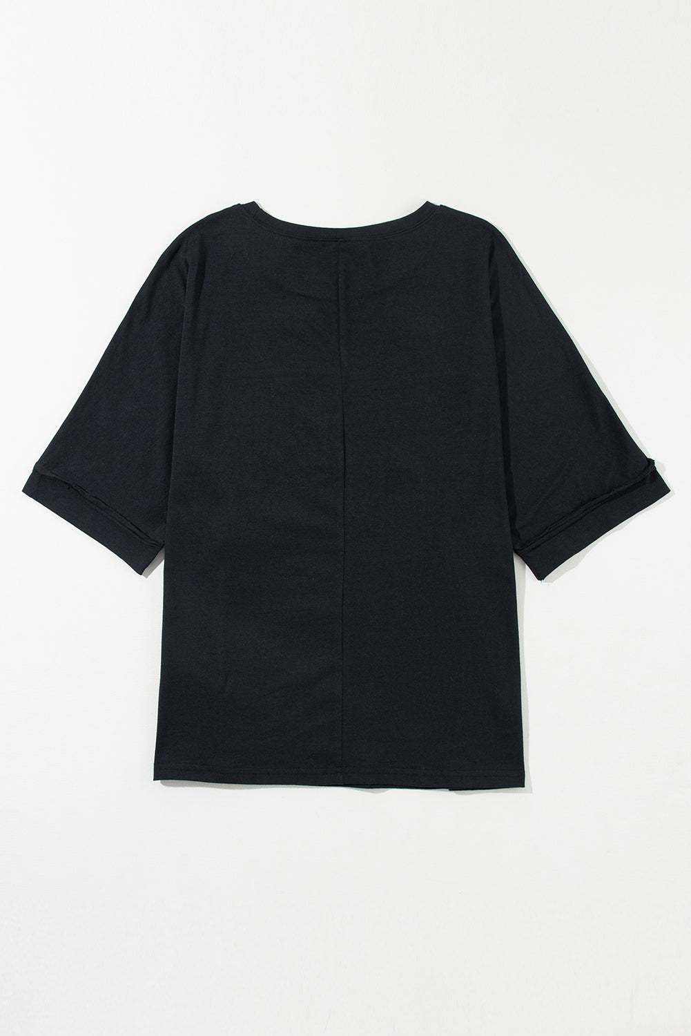T-shirt ras du cou en chenille noire MAMA