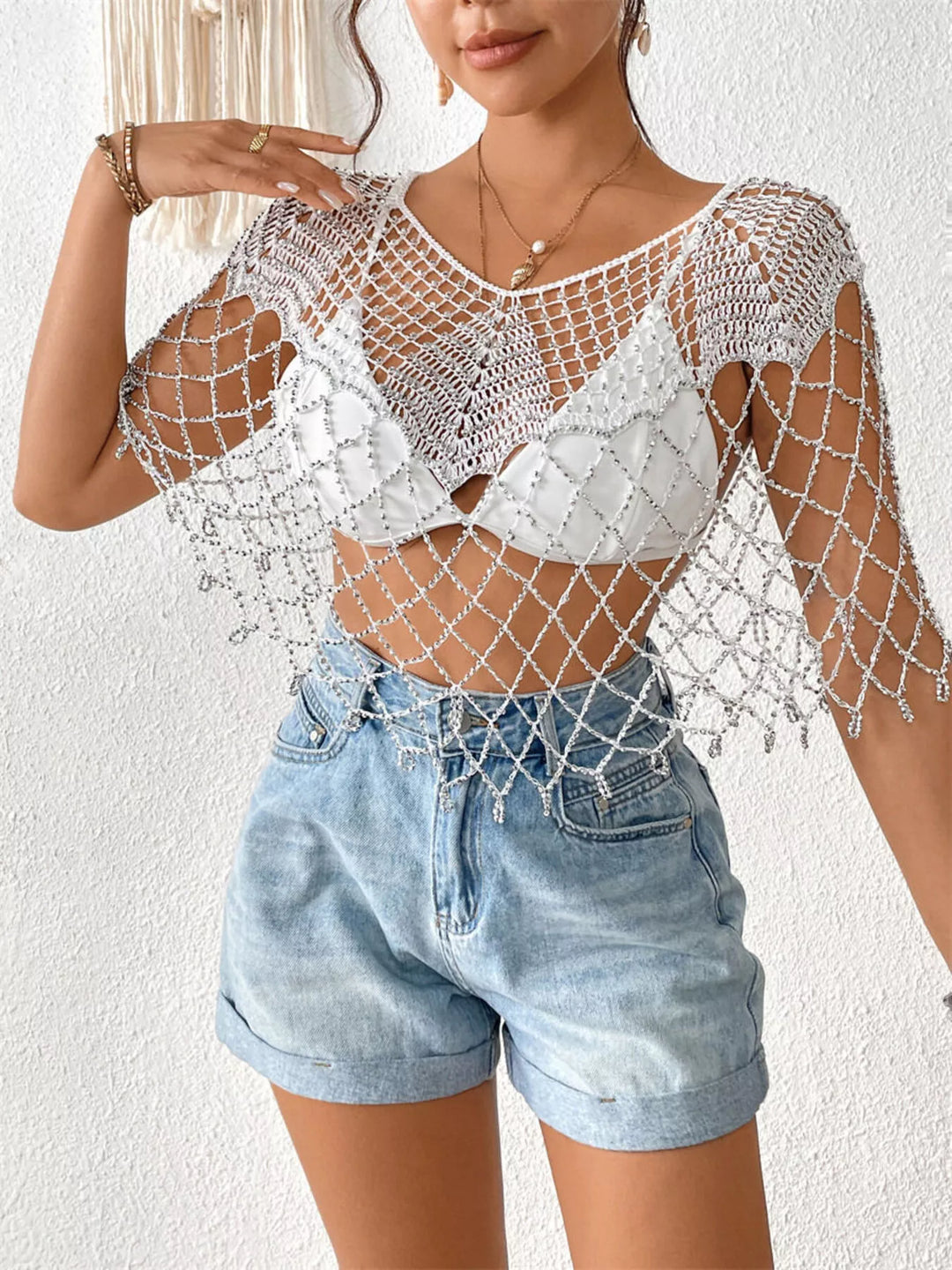 Beaded Crochet Cover Up