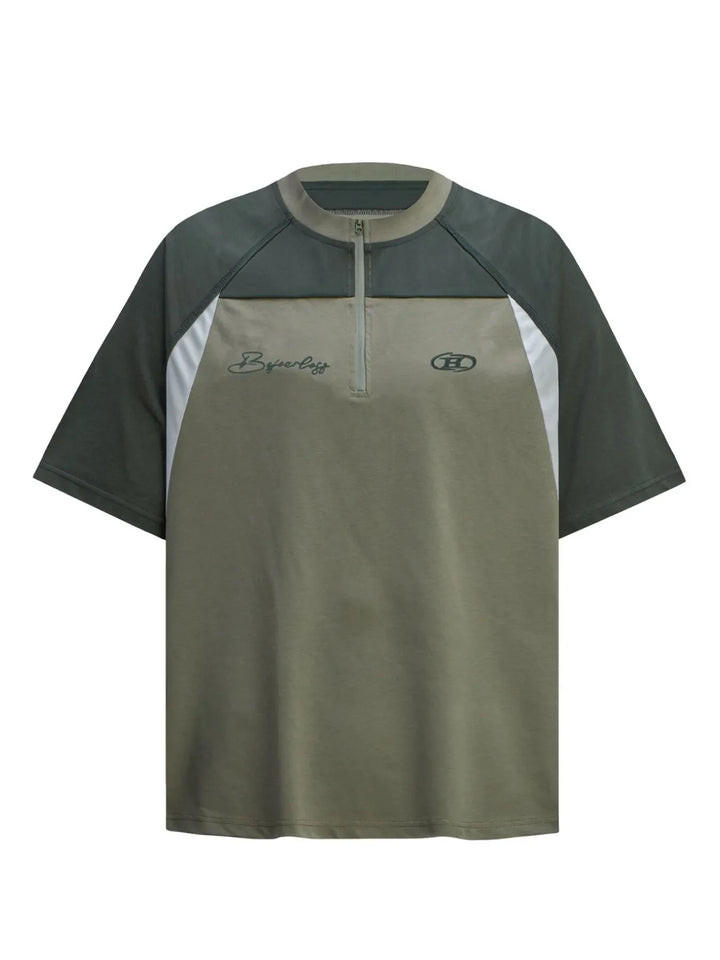 Men's Quarter-Zip Color Block T-Shirt