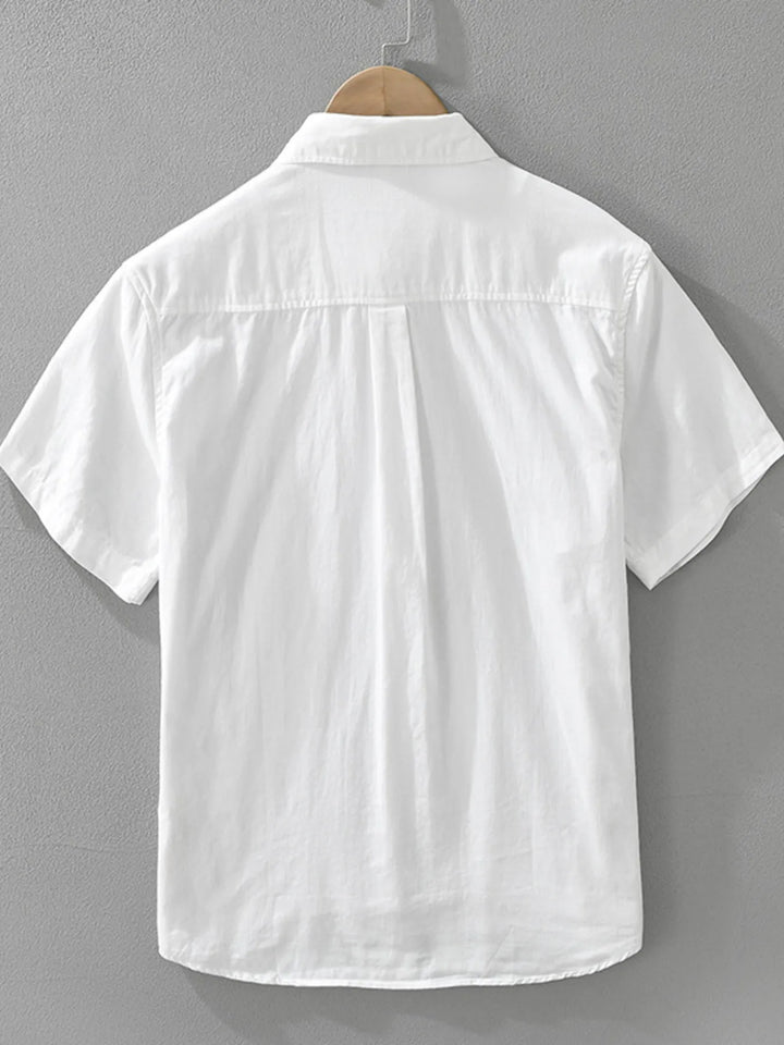 Men's Plus Size Printed Short Sleeve Button-Up Shirt