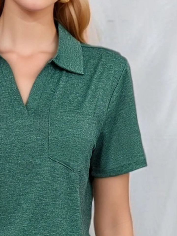 Johnny Collar Short Sleeve Top