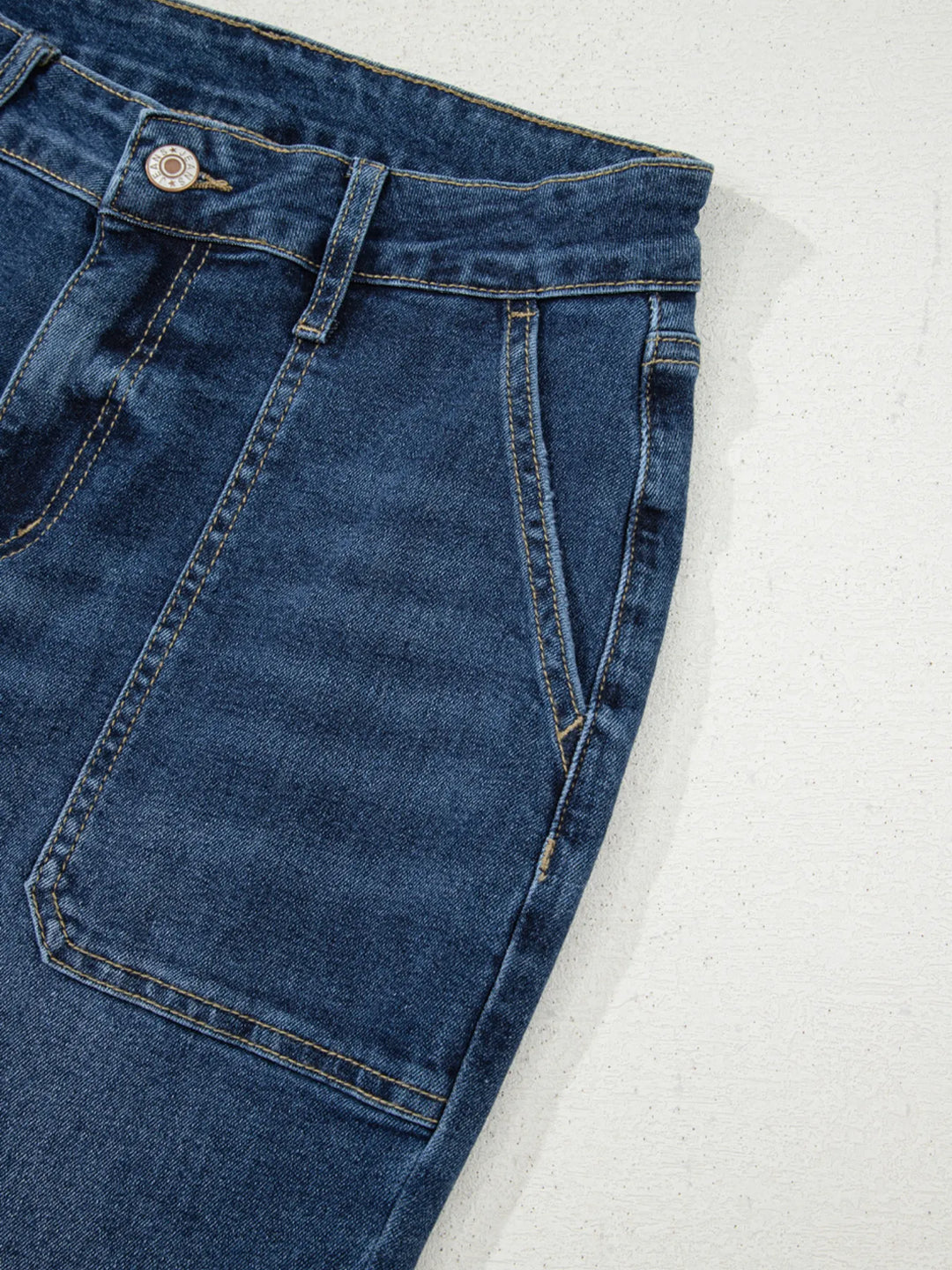 Cropped High Rise Wide Leg Jeans