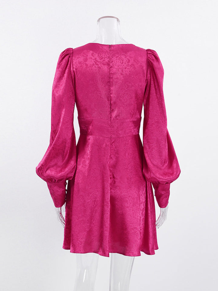 Cutout Lantern Sleeve Mini Dress