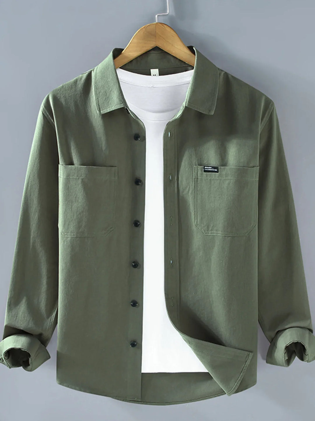 Men's Plus Size Button Up Long Sleeve Shirt
