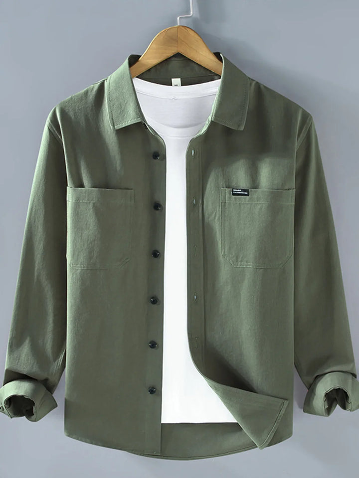 Men's Plus Size Button Up Long Sleeve Shirt