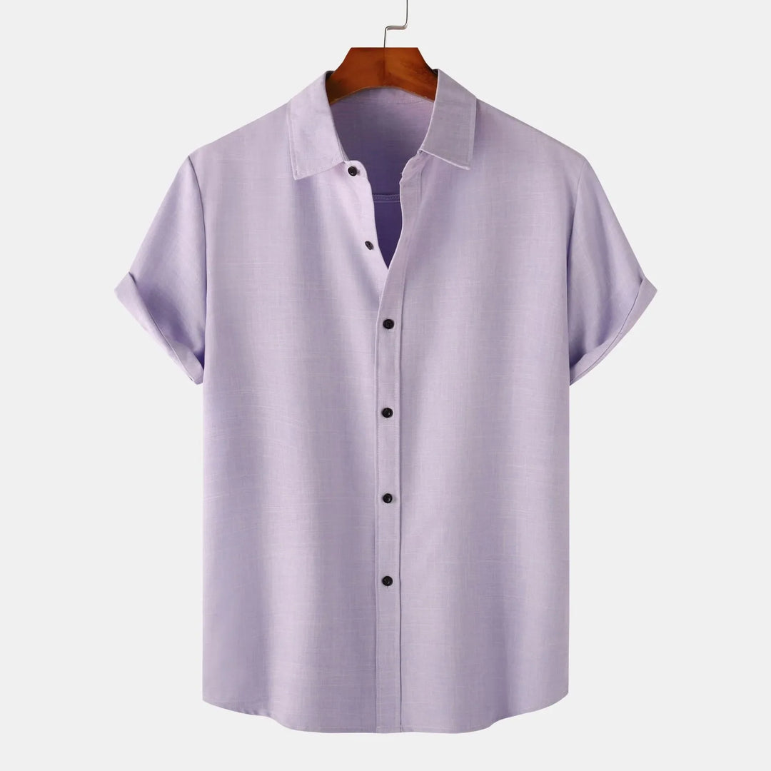 Men's Plus Size Casual Short Sleeve Button-Up Shirt