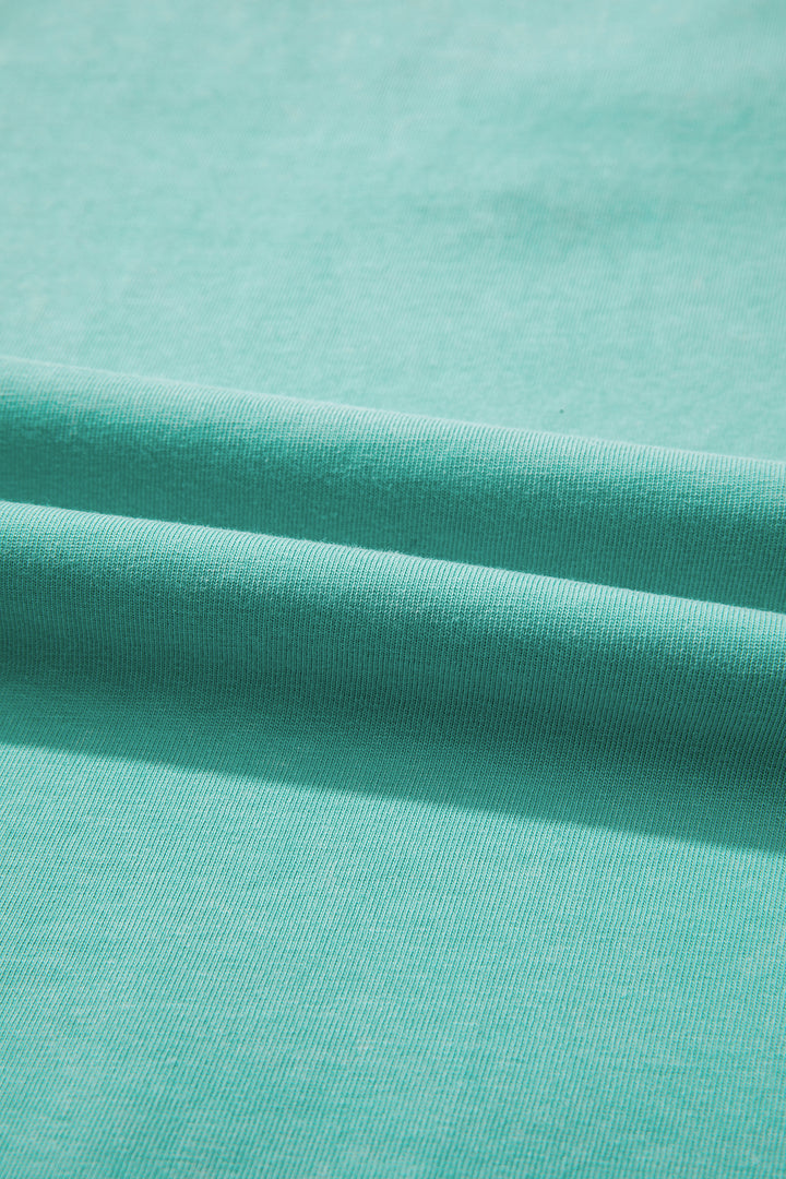 Mint Green Mineral Wash V Neck Tee Matching Skort Set