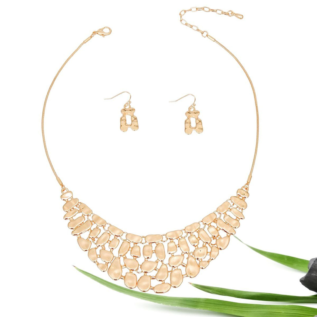 Gold Metal Link Collar Set