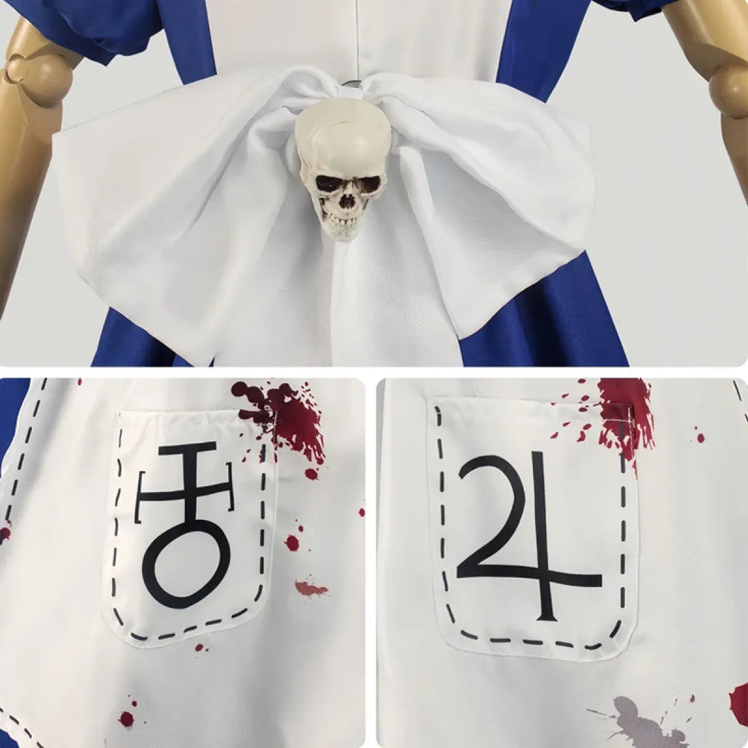 Madness Returns Alice Cosplay Costume Dress with Apron and Wig for Women