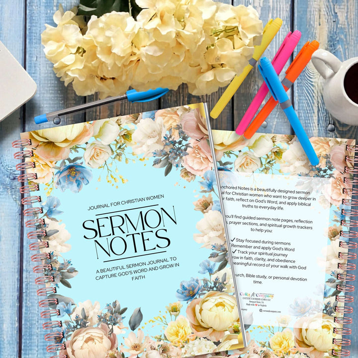 Anchored Notes Sermon Journal for Christian Women