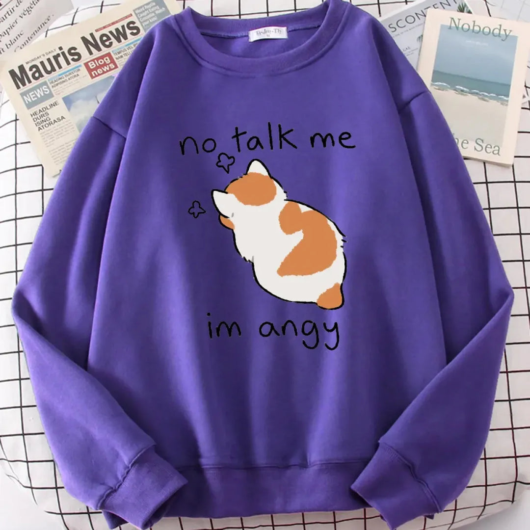 Kawaii "Im Angy" Cat Hoodie