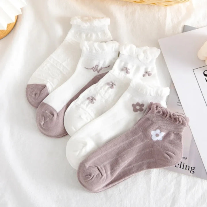 Ankle Boat Socks for Women - Breathable Spring Autumn Casual Socks