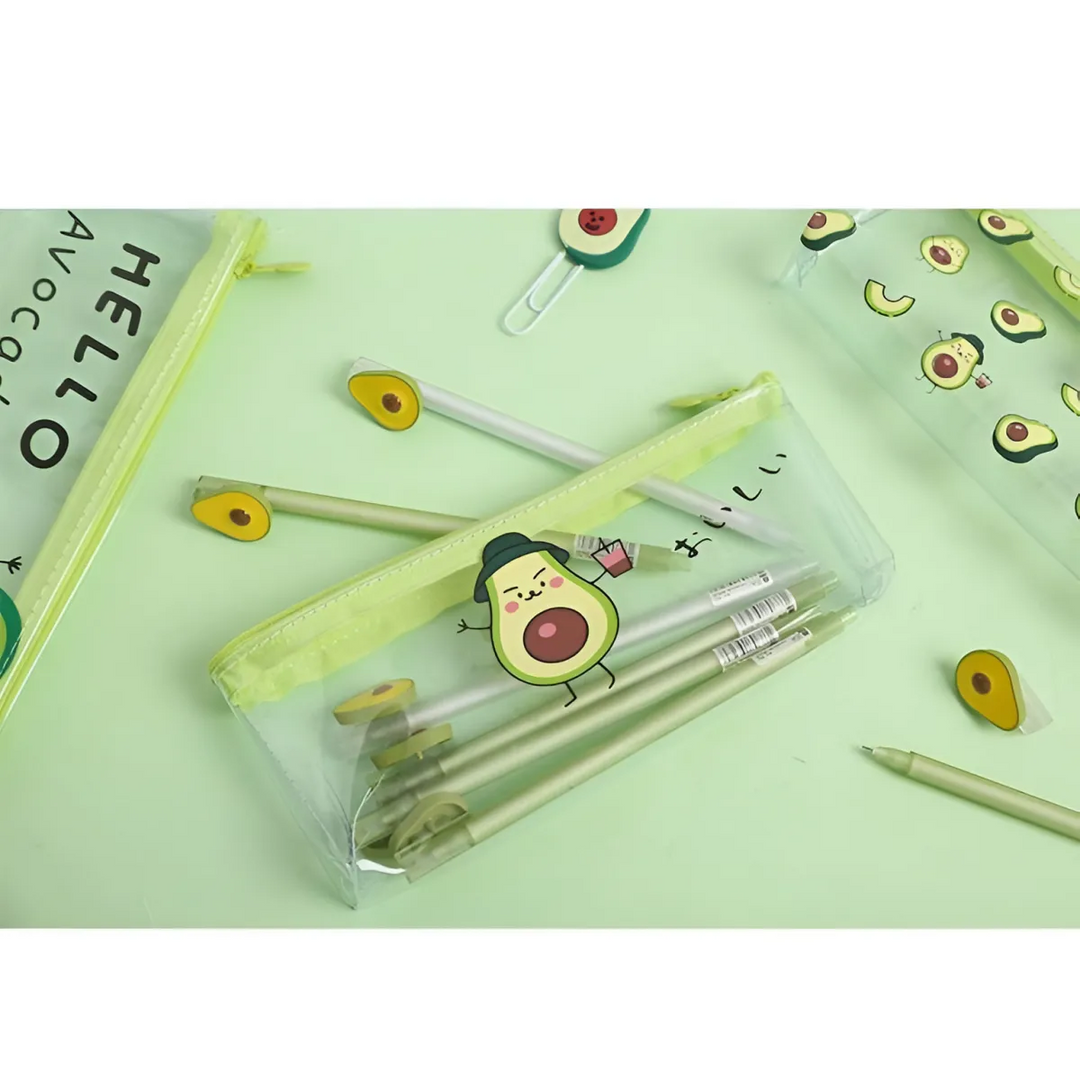 Cute Kawaii Avocado Pencil Case