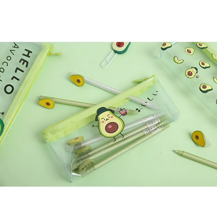 Cute Kawaii Avocado Pencil Case