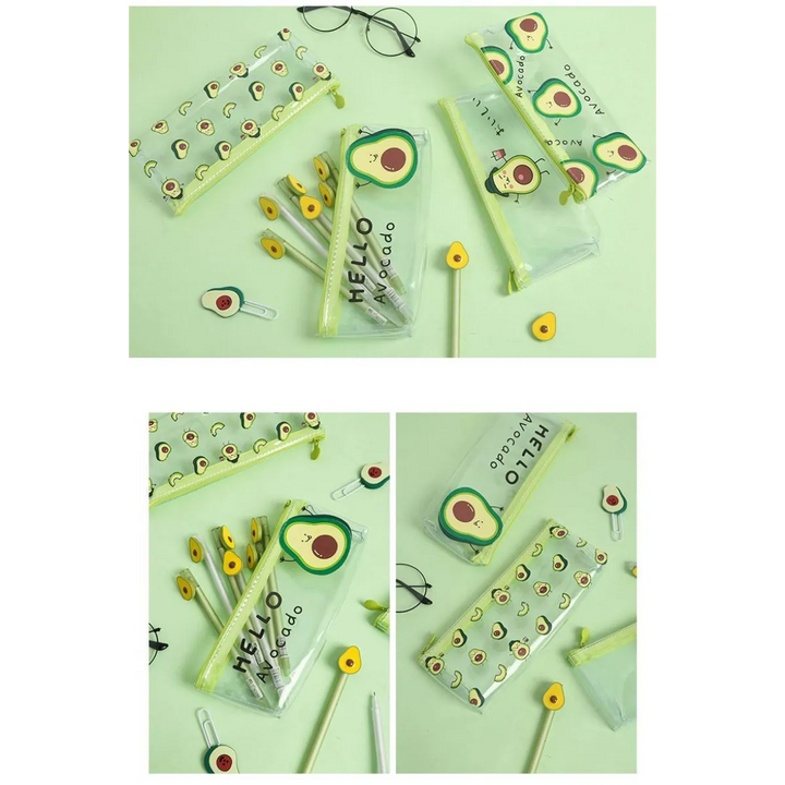 Cute Kawaii Avocado Pencil Case