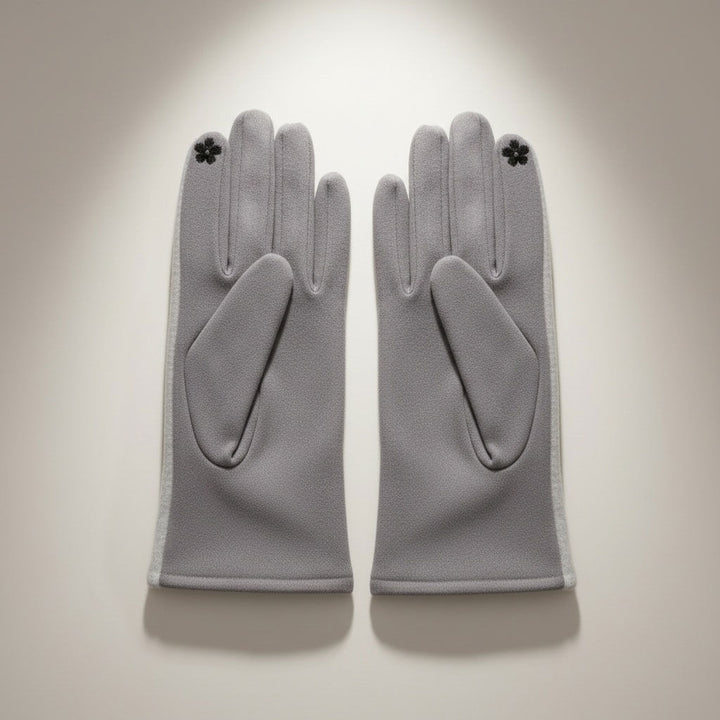 Gray Woolen Cute Rabbit Touchscreen Winter Gloves