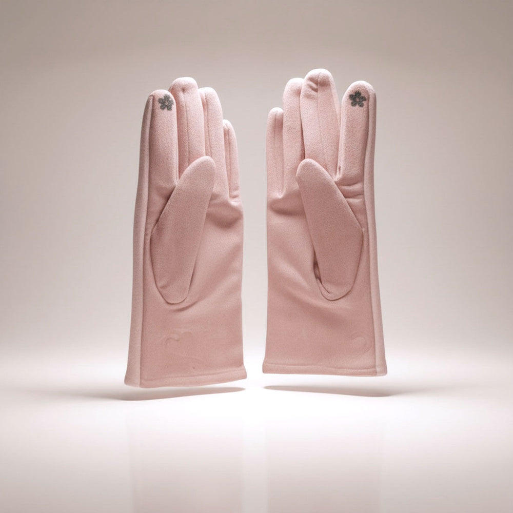 Pink Woolen Cute Rabbit Touchscreen Winter Gloves