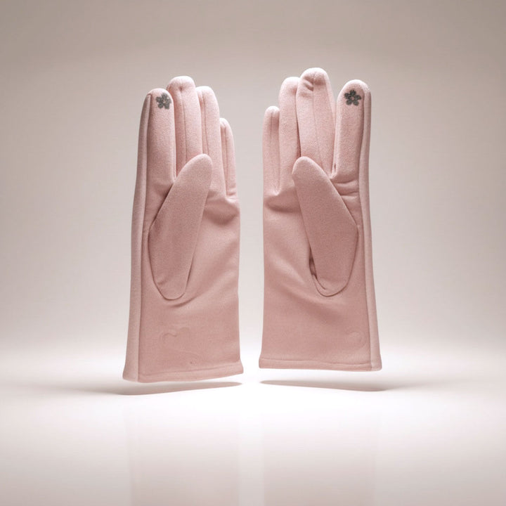 Pink Woolen Cute Rabbit Touchscreen Winter Gloves