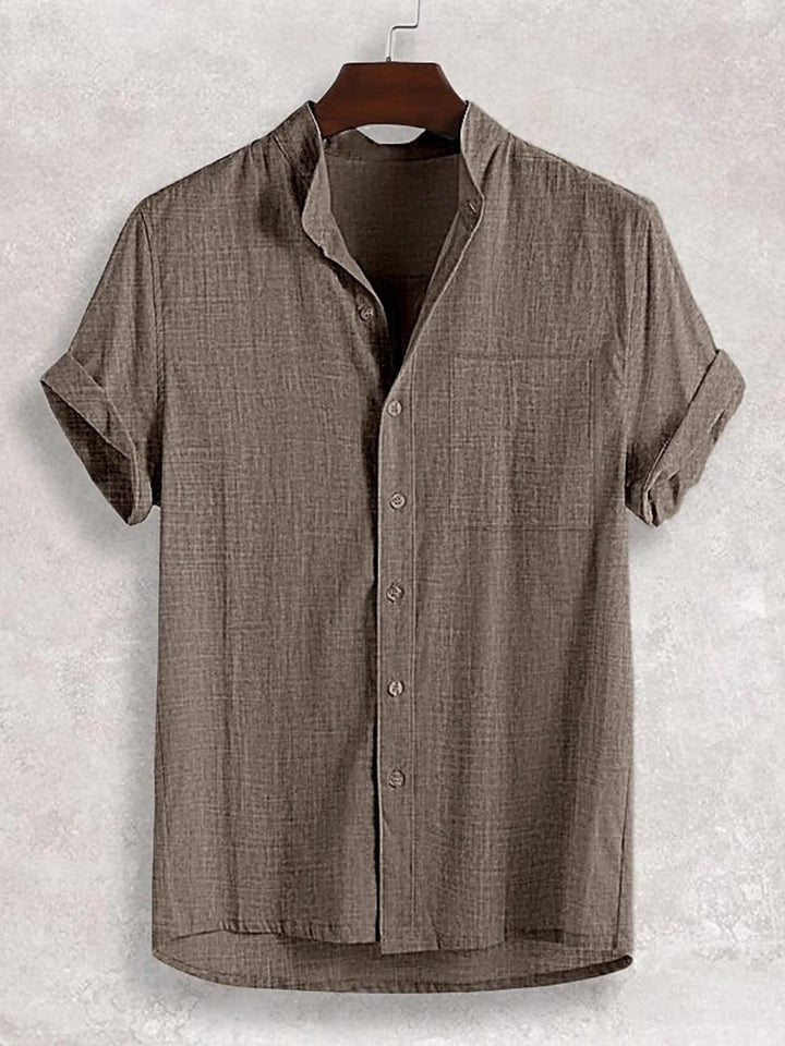 Men's Full Size Casual Button Up Short Sleeve Shirt Plus Size