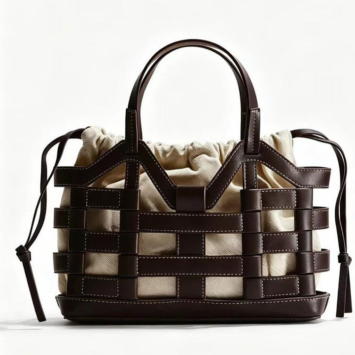 Creative Hollowed-out Niche Large-capacity Drawstring Patchwork Tote Bag