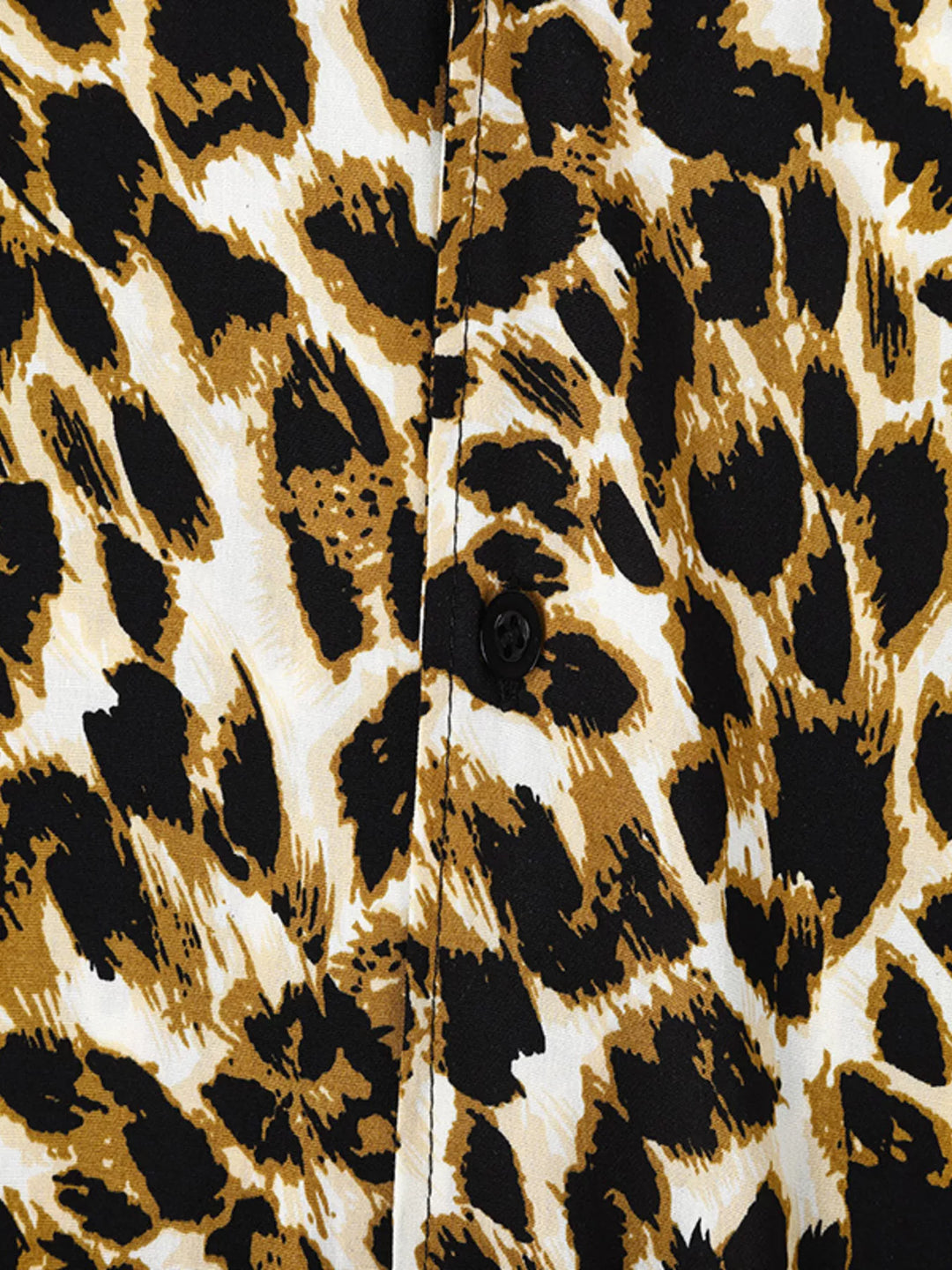 Men's Full Size Leopard Print Short Sleeve Shirt Plus Size