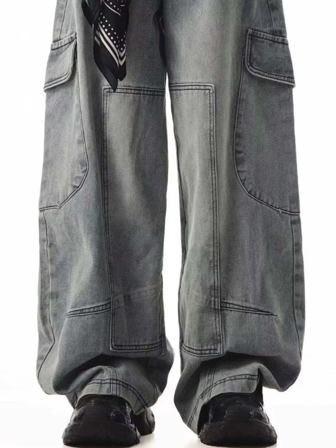 Men's Full Size Loose Fit Cargo Jeans Plus Size