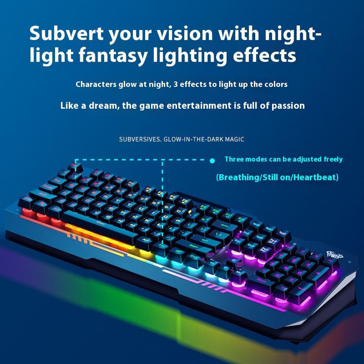 Mechanical Feeling Wired Key Mouse Headset Bundle