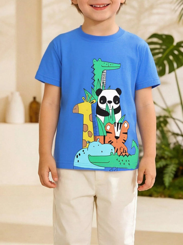 Children's Animal Print Crew Neck T-Shirt