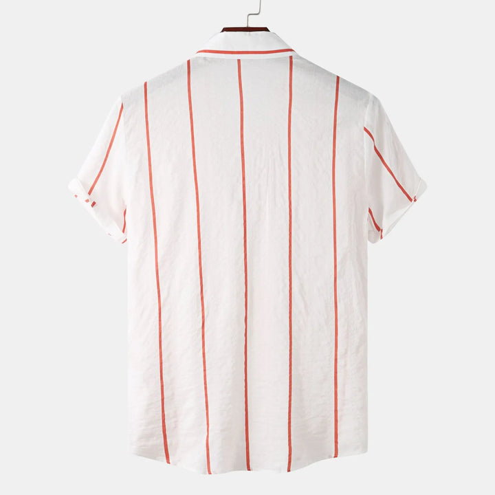 Men's Plus Size Casual Striped Short Sleeve Button Down Shirt
