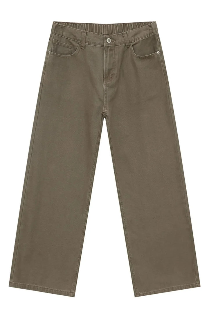 Straight-Leg Jeans with Back Elasticated Waistband