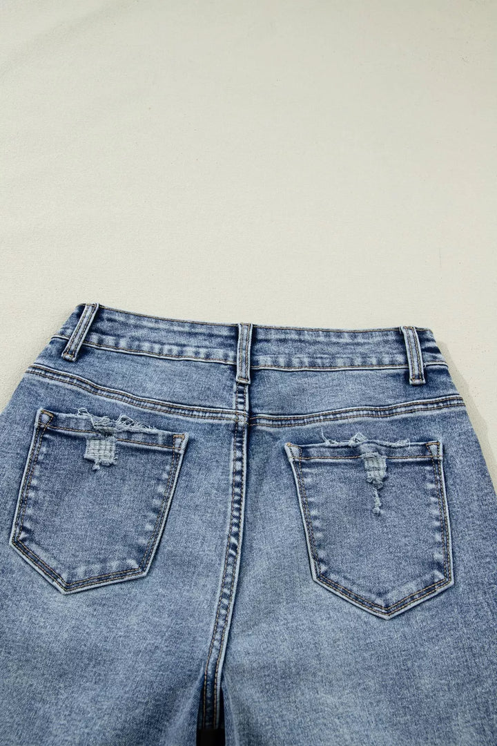 Cuffed Straight Loose Jeans