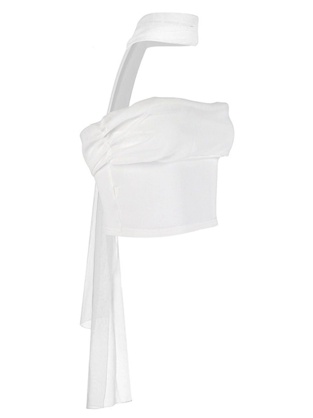 Ruched Tube Top with Scarf