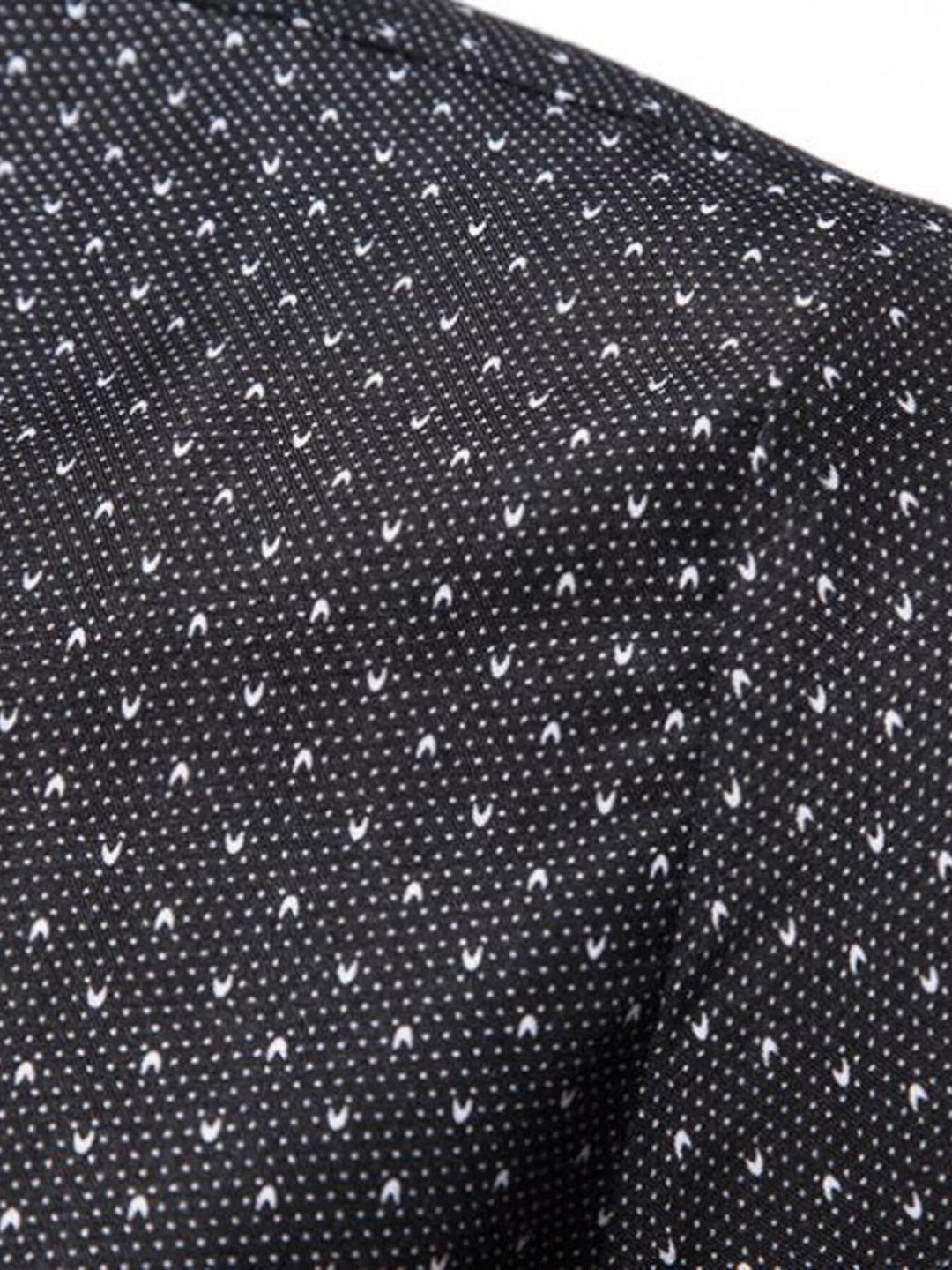 Men's Slim Fit Dotted Pattern Long Sleeve Shirt
