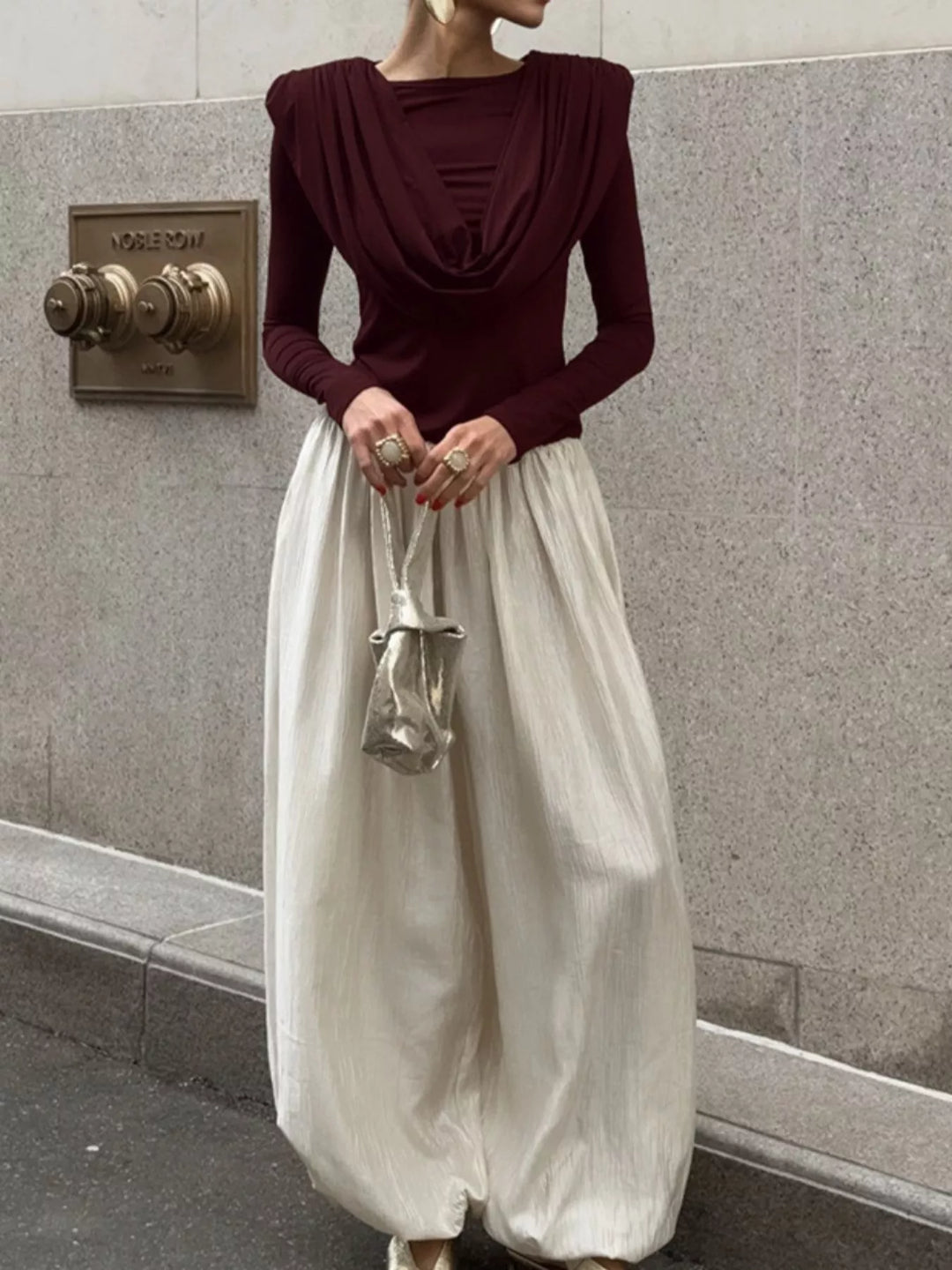 Ruched Long Sleeve T-Shirt