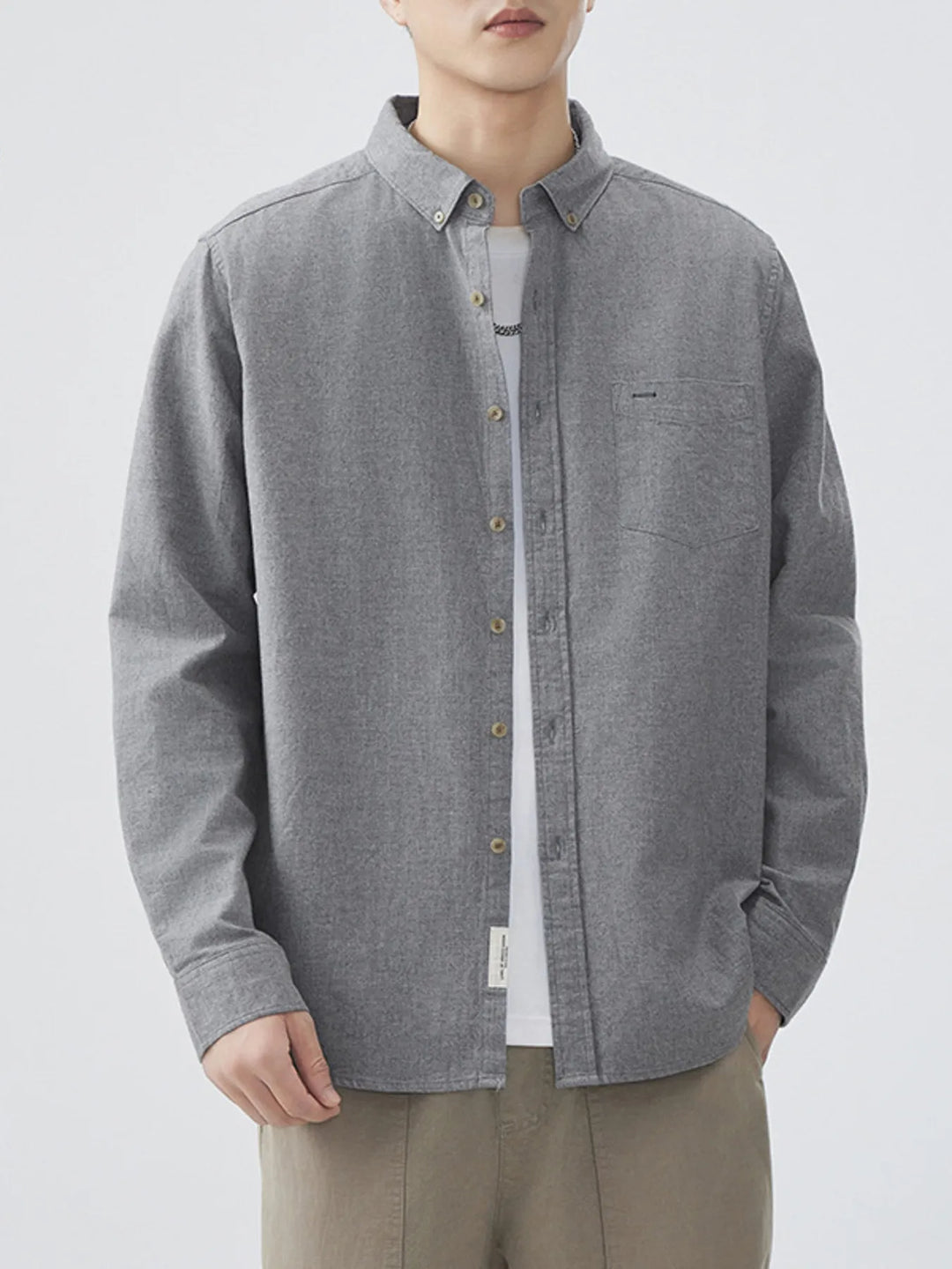 Men's Plus Size Button Up Long Sleeve Shirt