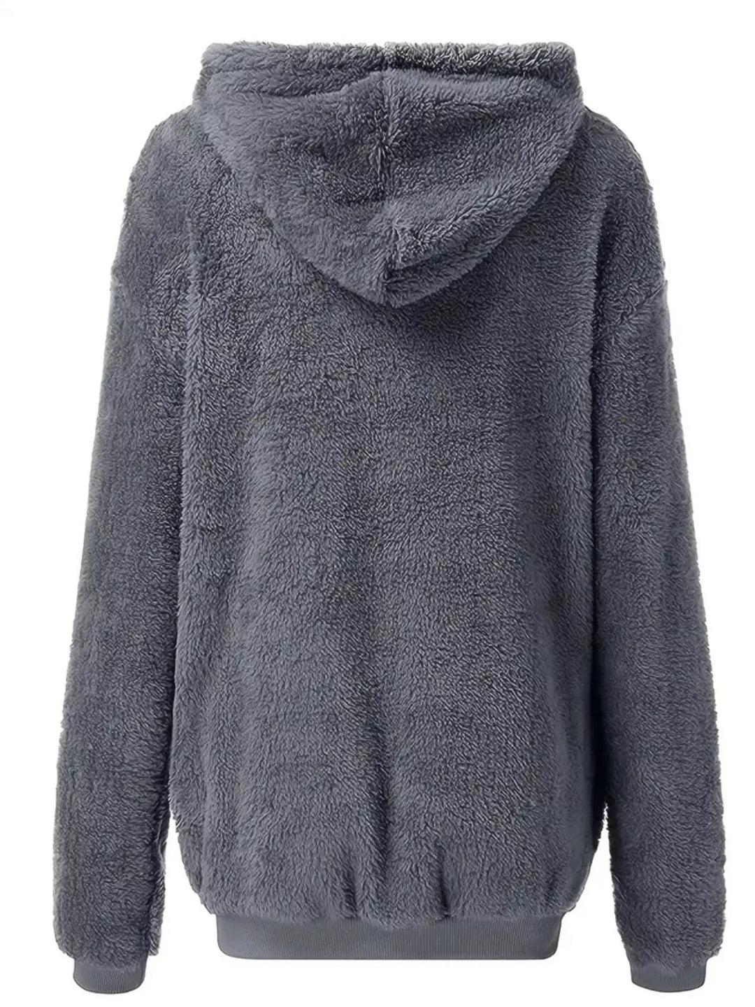 Fleece Zip-Up Drawstring Outerwear