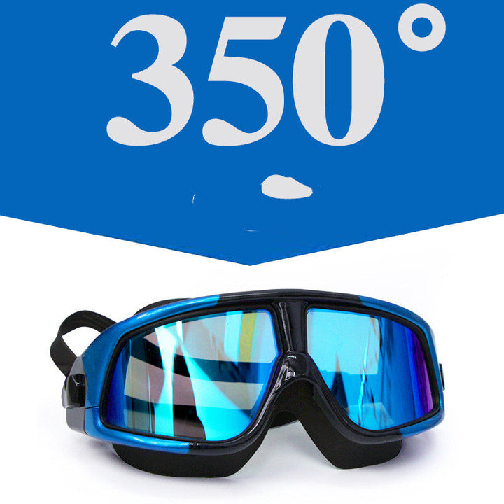 Goggles Electroplating Waterproof Big Frame Transparent Myopia Swimming Diving Goggles For Adults