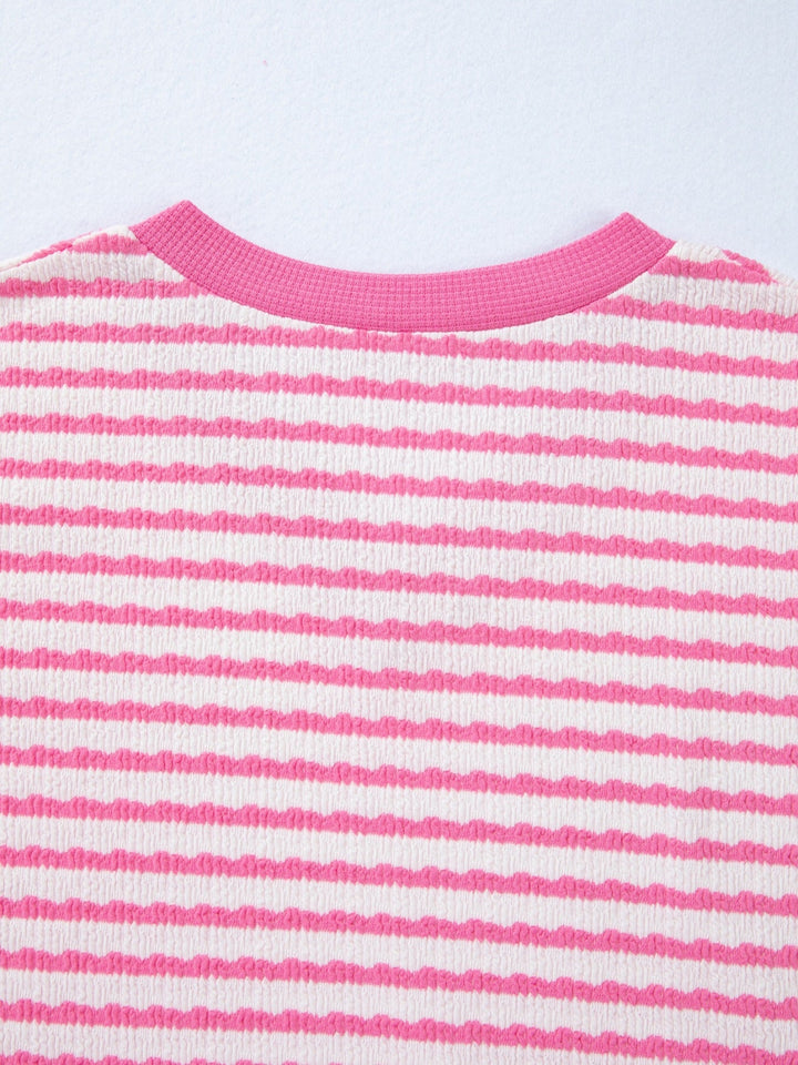 Striped V-Neck Casual T-Shirt