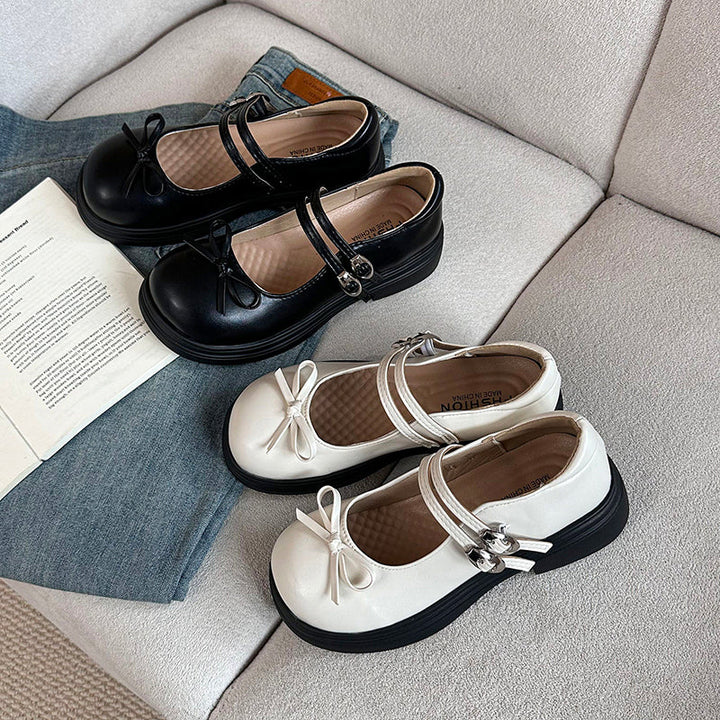 Black French Shallow Mouth Thick Sole Single Shoe For Women 2025 New Summer Dress Retro Height Increasing Thick Heel Mary Jane Shoes