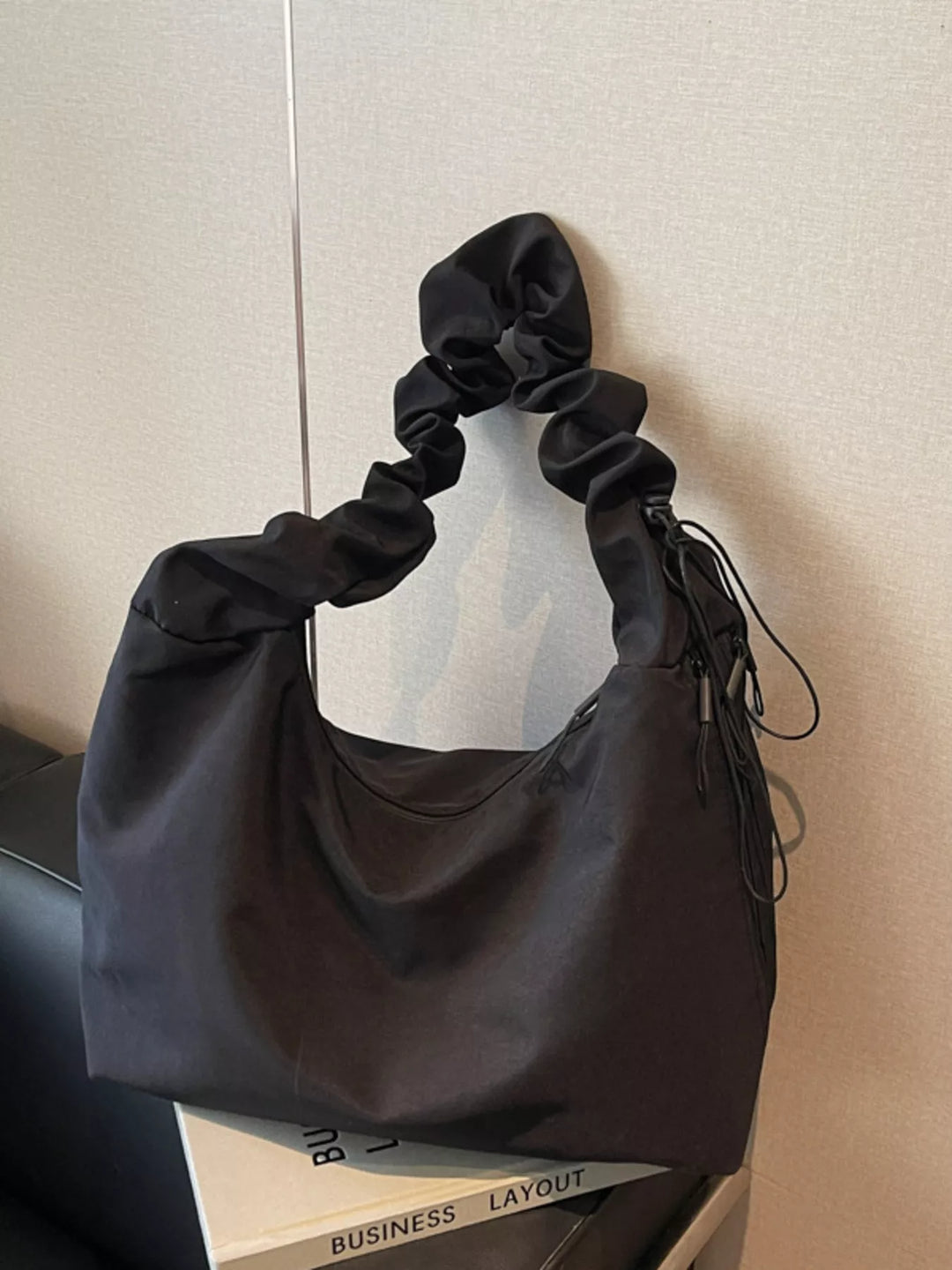 Ruched Handle Lightweight Shoulder Bag
