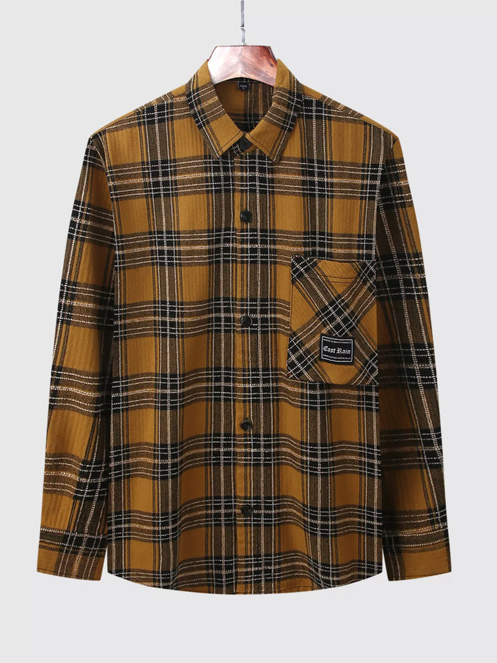 Men's Plus Size Casual Plaid Button Up Shirt